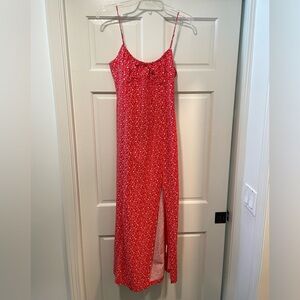 Zara Red floral midi dress